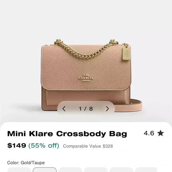 Coach mini Klare Leather Crossbody Bag - Picture 4 of 6